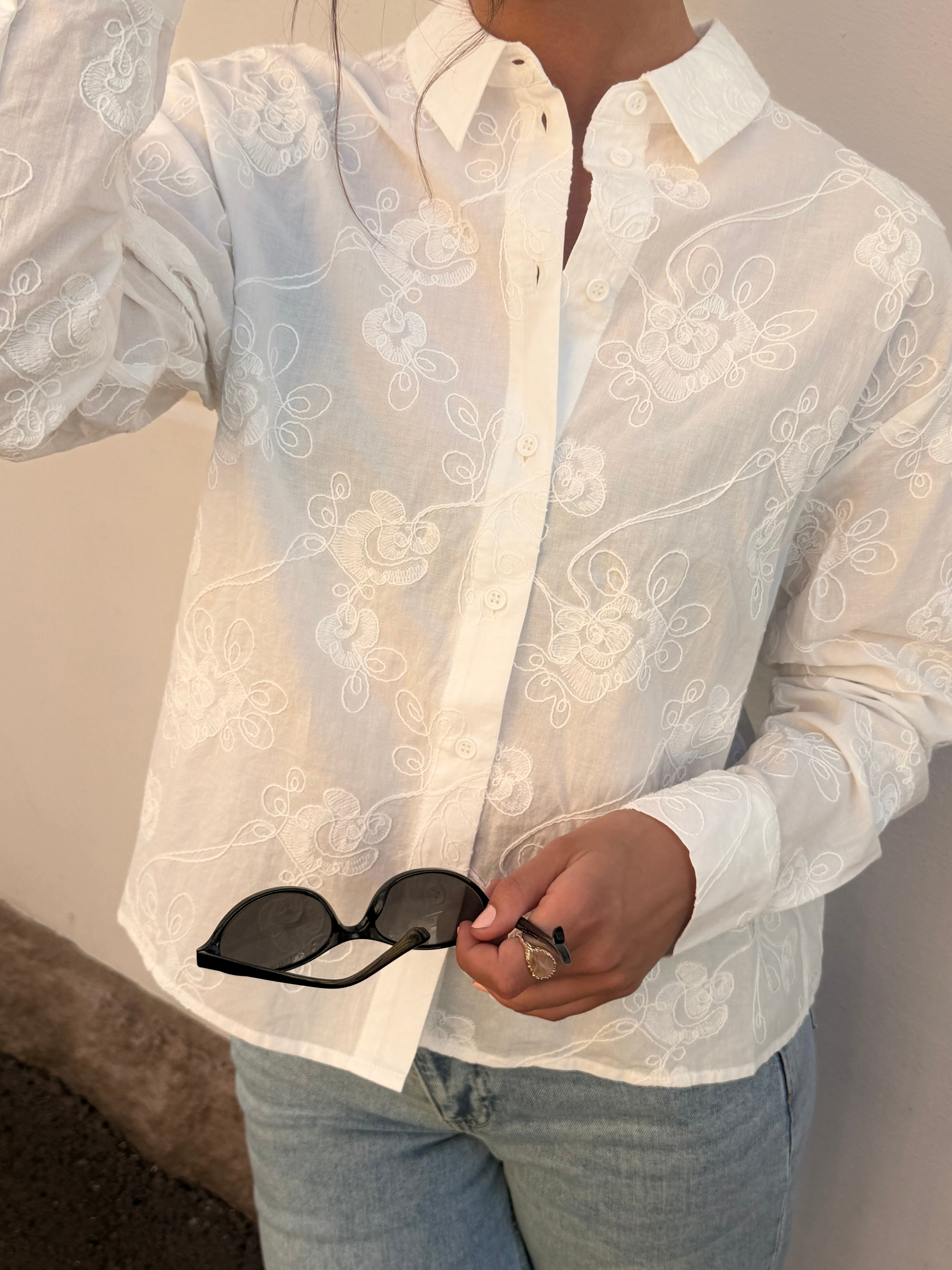 PCJEFINA Shirt - Cloud Dancer